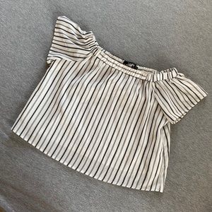 Off the shoulder Pinstripe Top